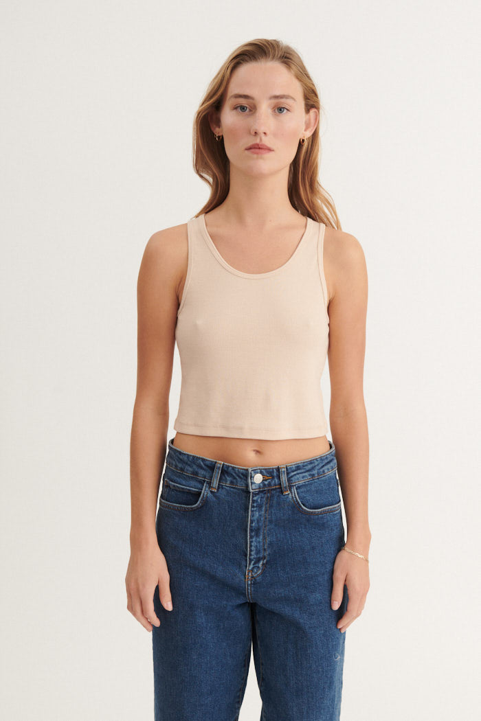 Basic Apparel Ludmilla Crop Tank Tops & tank-tops 777 Smokey Grey